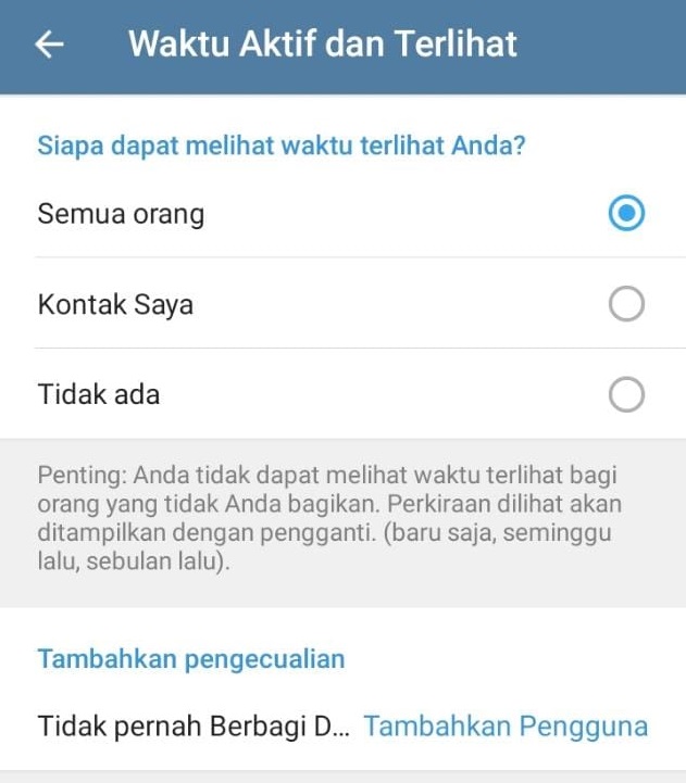 Cara Mudah Menyembunyikan Status Online di Telegram